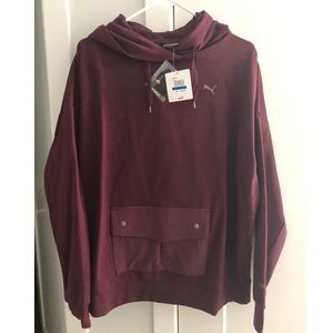 Puma hoodie in wine in size XL